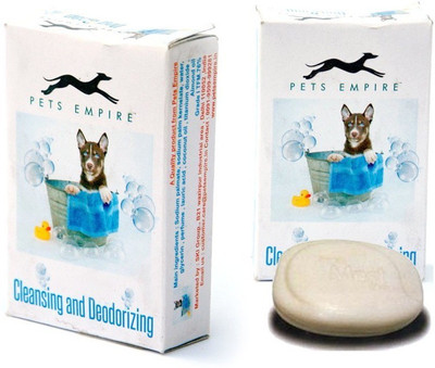 

Pets Empire Dog Cat Cleansing and Deodorizing Dog Soap, Almond with Shea Butter, 65 g (Pack of 2) Conditioning Almond Dog Shampoo(2 ml)