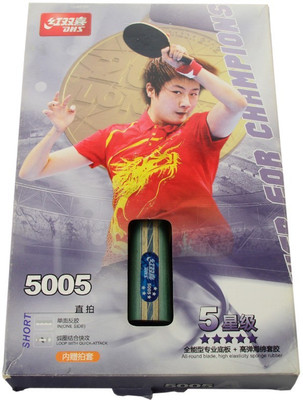 DHS TT Bat A5005 Red, Black Table Tennis Racquet(160.93 g), Black;red