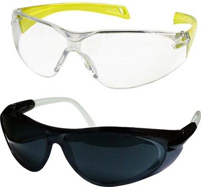

Vezual Clear (Pack of 5) & Black & White (Pack of 5) Lens Bike Riding, Scratch Resistance Eye Protective Power Tool, Welding, Laboratory, Wood-working Safety Goggle(Free-size)