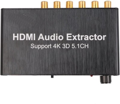 microware HDMI Audio Extractor Separator 5.1CH 4kX2k Decoding Coaxial to RCA AC3 / DST to 5.1 Amplifier Analog Converter Support 3D 4K PS4 DVD Player Media Streaming Device(Black)