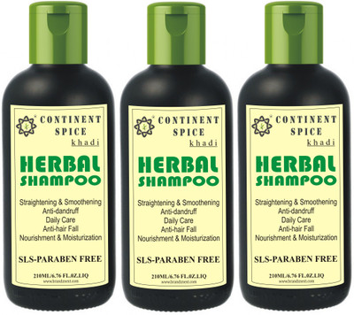 

Continent Spice Khadi Herbal Shampoo (SLS & Paraben Free) Pack of 3 -CS682005(210 ml)