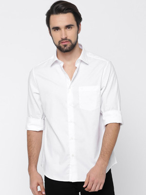 ZAVLIN Men Solid Casual Black Shirt