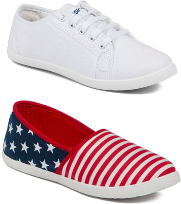 

Asian Women Casual & Running Shoes Combo Pack of 2 Canvas Shoes For Women(Multicolor