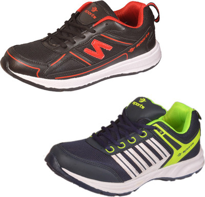 

D SPORT RP COMBO KBX03NBLUEPGREEN-(499)+RTX156BLKRED-(499)-(PACK OF TWO PAIRS OFSHOES Walking Shoes For Men(Multicolor, Kbx03nbluepgreen+rtx156blkred