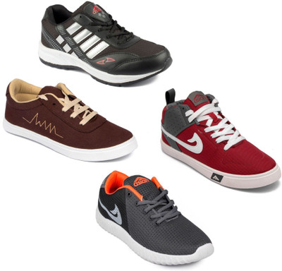 

Asian Men Casual & Running Shoes Combo Pack of 4 Casuals For Men(Multicolor