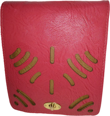 

Rapidcostore Girls Casual Red Leatherette Sling Bag