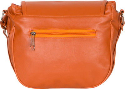 

MODO CALDO Girls Casual Orange Leatherette Sling Bag