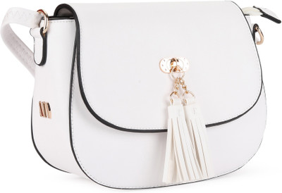 

AND Women Casual White PU Sling Bag