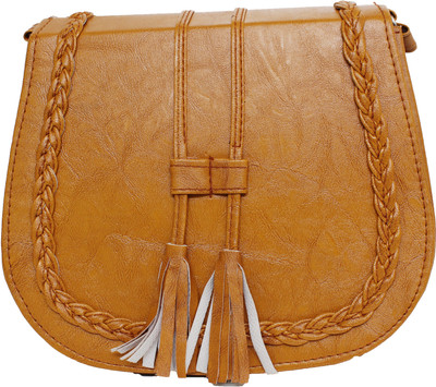 

Ravi Collections Women Casual Tan PU Sling Bag