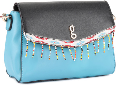 

Global Desi Women Evening/Party Blue PU Sling Bag