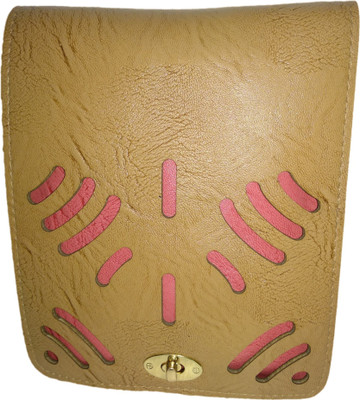 

Rapidcostore Girls Casual Beige Leatherette Sling Bag
