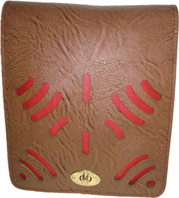 

Rapidcostore Girls Casual Brown Leatherette Sling Bag