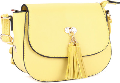 

AND Women Casual Yellow PU Sling Bag