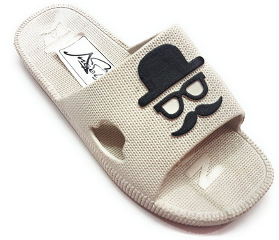

Angel Fashion Moustache Slipper Slides, Grey