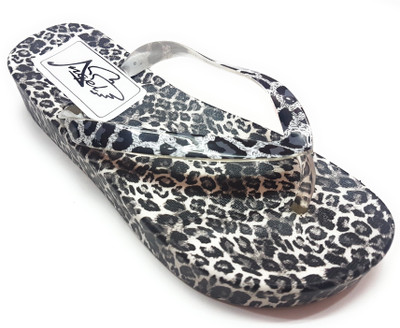 

Angel Fashion Tiger Wedges Flip Flops, Black