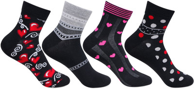 Bonjour Girls Printed Ankle Length(Pack of 4)