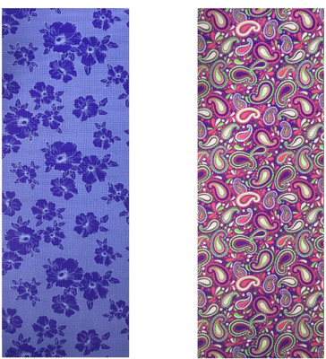 

Vritraz Printed, Extra Thick, Premium, Eco Safe, Non Slip With Free Carry Bag BlueFlower WaterDrop (Pack of 2) Blue 6 mm Exercise & Gym Mat, Multicolor