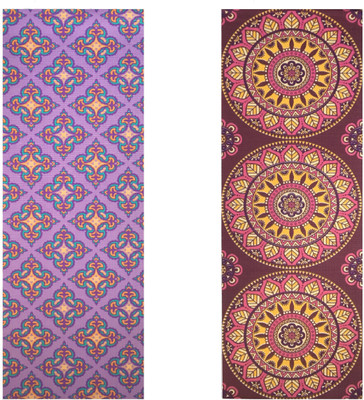 

Vritraz Printed, Extra Thick, Premium, Eco Safe, Non Slip With Free Carry Bag PurplePattern Round (Pack of 2) Purple 6 mm Exercise & Gym Mat, Multicolor
