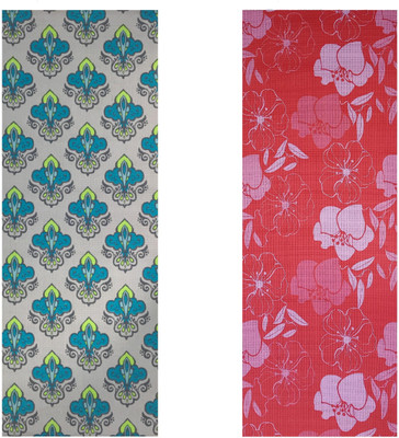 

Vritraz Printed, Extra Thick, Premium, Eco Safe, Non Slip With Free Carry Bag GreenPattern RedFlower (Pack of 2) Green 6 mm Exercise & Gym Mat, Multicolor