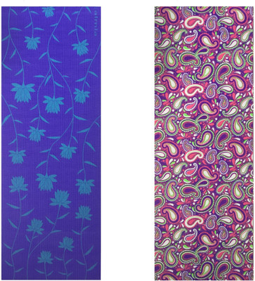 

Vritraz Printed, Extra Thick, Premium, Eco Safe, Non Slip With Free Carry Bag BlueLotus WaterDrop (Pack of 2) Blue 6 mm Exercise & Gym Mat, Multicolor