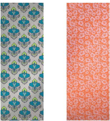 

Vritraz Printed, Extra Thick, Premium, Eco Safe, Non Slip With Free Carry Bag GreenPattern OrangeFlower (Pack of 2) Green 6 mm Exercise & Gym Mat, Multicolor