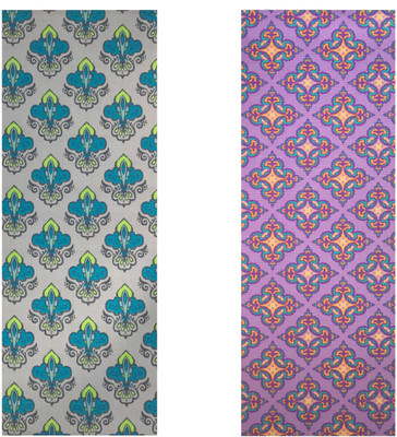 

Vritraz Printed, Extra Thick, Premium, Eco Safe, Non Slip With Free Carry Bag GreenPattern PurplePattern (Pack of 2) Green 6 mm Exercise & Gym Mat, Multicolor