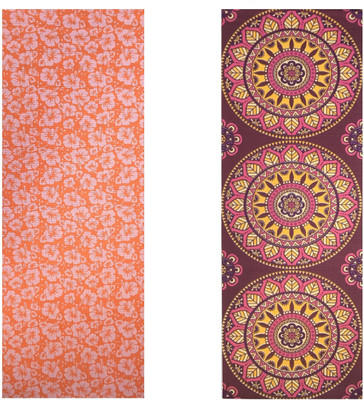 

Vritraz Printed, Extra Thick, Premium, Eco Safe, Non Slip With Free Carry Bag OrangeFlower Round (Pack of 2) Orange 6 mm Exercise & Gym Mat, Multicolor