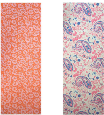 

Vritraz Printed, Extra Thick, Premium, Eco Safe, Non Slip With Free Carry Bag OrangeFlower PinkPattern (Pack of 2) Orange 6 mm Exercise & Gym Mat, Multicolor