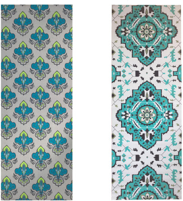 

Vritraz Printed, Extra Thick, Premium, Eco Safe, Non Slip With Free Carry Bag GreenPattern Rhombus (Pack of 2) Green 6 mm Exercise & Gym Mat, Multicolor