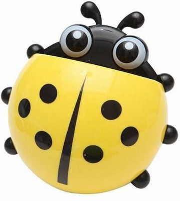 

UNTOLD Cute Ladybug Insect Toothbrush Holder Wall Suction Bathroom Sets Toiletries Tooth Brush Container Sucker Ladybird Storage Box - YELLOW COLOR Plastic Toothbrush Holder(Yellow, Wall Mount)