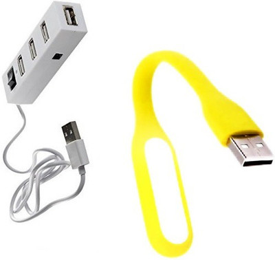 

durReey Set of Multi connectivity USB Hub with Ultra Flexible Emergency Led Light E19 USB Hub, Led Light(Yellow, White)
