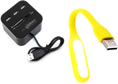 

durReey Set of Multi connectivity USB Hub with Ultra Flexible Emergency Led Light E22 USB Hub, Led Light(Yellow, Black)