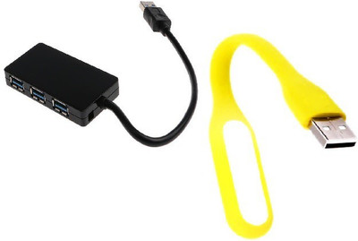 

durReey Set of Multi connectivity USB Hub with Ultra Flexible Emergency Led Light E29 USB Hub, Led Light(Yellow, Black)