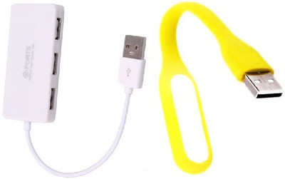 

durReey Set of Multi connectivity USB Hub with Ultra Flexible Emergency Led Light E26 USB Hub, Led Light(Yellow, White)