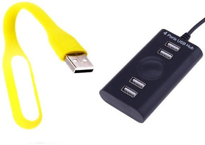 

durReey Set of Multi connectivity USB Hub with Ultra Flexible Emergency Led Light E35 USB Hub, Led Light(Yellow, Black)