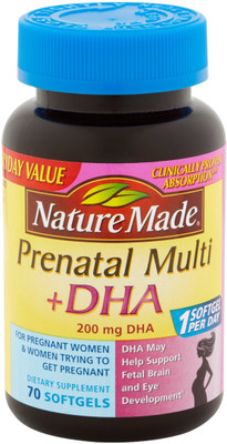 

Nature Made Prenatal Multi + DHA 200mg - 70 Softgels(70 No)