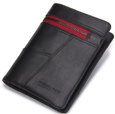 

CONTACTS Men Black Genuine Leather Wallet(7 Card Slots)