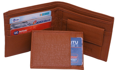 

SAMTROH Men Formal Brown Genuine Leather Money Clip(5 Card Slots), Tan