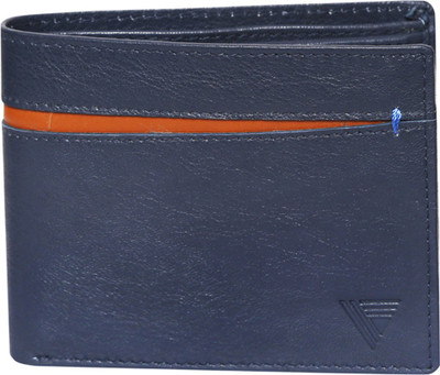 

Vermello Men Blue Genuine Leather Wallet(3 Card Slots)