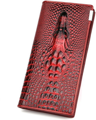 

Moit Women Evening/Party Red Genuine Leather Money Clip(18 Card Slots), Dark red