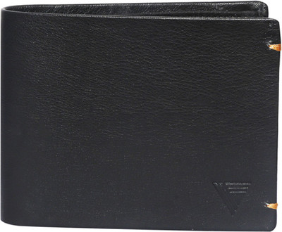 

Vermello Men Black Genuine Leather Wallet(3 Card Slots)