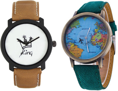 

CLOUDWOOD 18_CW23Green Analog Leather Strap Dial Boy's Wrist Watch - For Men