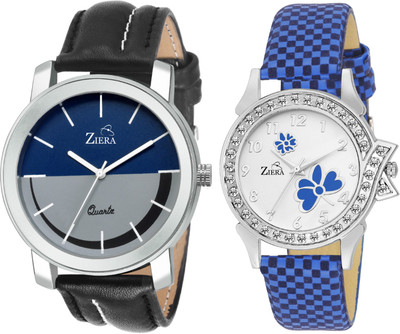 

Ziera ZR7058-8049 Leather Couple combo Men and women Watch - For Couple