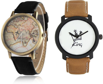 

CLOUDWOOD 18_CW22Black Analog Leather Strap Dial Boy's Wrist Watch - For Men