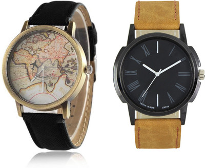 

CLOUDWOOD 19_CW22Black Analog Leather Strap Dial Boy's Wrist Watch - For Men