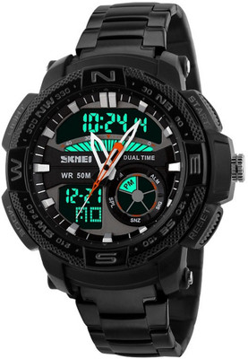 

Skmei Military Large Dial Dual Movement Luxury Stainless Steel Watch - For Men