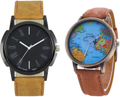 CLOUDWOOD 19_CW23Brown Analog Leather Strap Dial Boy's Wrist Watch - For Men