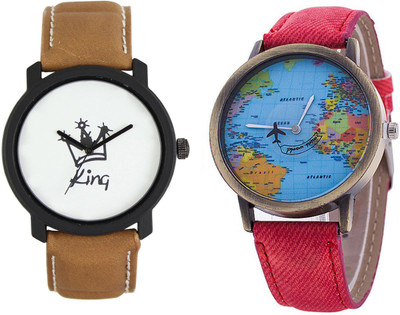 

CLOUDWOOD 18_CW23Red Analog Leather Strap Dial Boy's Wrist Watch - For Men