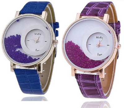 

Freny Exim latest collection fancy and attractive blue and purple colour movable diamond beads in dial watches for women FE_MX_9 Watch - For Girls