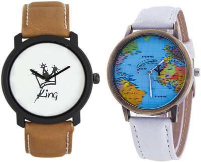 

CLOUDWOOD 18_CW23White Analog Leather Strap Dial Boy's Wrist Watch - For Men